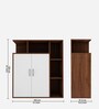 Nevera Shoe Cabinet In Walnut And Frosty White Finish