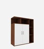 Nevera Shoe Cabinet In Walnut And Frosty White Finish
