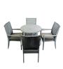 New Castle Wicker Table And Chair Set ( With 4 Chairs ) In Grey Finish