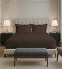 New Dark Brown Solid 400 TC Cotton Queen Sized Fitted sheet with 2 Pillow Covers