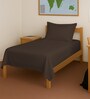 New Dark Brown Solid 400 TC Cotton Single Sized Bedsheet with 1 Pillow Cover