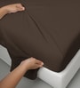 New Dark Brown Solid 400 TC Cotton Super King Sized Bedsheet with 4 Pillow Covers