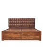 New Diamond King Size Bed With Storage Honey Natural Finish