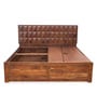 New Diamond King Size Bed With Storage Honey Natural Finish