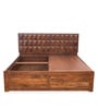 New Diamond King Size Bed With Storage Honey Natural Finish