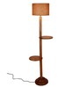 Felicity Beige Jute Shade Shelf Floor Lamp With Wood Base