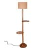 Felicity Beige Jute Shade Shelf Floor Lamp With Wood Base