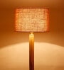 Felicity Beige Jute Shade Shelf Floor Lamp With Wood Base