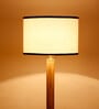 New Era  Multicolor  Cotton Drum Shade Wood Natural Table Floor Lamp