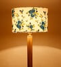 Daffodil Multicolour Cottan Fabric Shade Shelf Floor Lamp With Wood Base