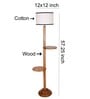 New Era  Multicolor  Cotton Drum Shade Wood Natural Table Floor Lamp