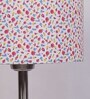 Flamingo Multicolour Cottan Fabric Shade Club Floor Lamp With Steel Base