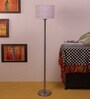 Flamingo Multicolour Cottan Fabric Shade Club Floor Lamp With Steel Base