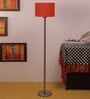 New Era  Orange Cotton Drum Designer Steel Floor Lamp For Home Decor
