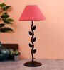 New Era Pink Jute Leaf Table Lamp