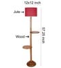 Raphael Pink Jute Shade Shelf Floor Lamp With Wood Base