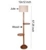 Damien White Jute Shade Shelf Floor Lamp With Wood Base