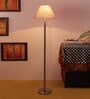 Electa Beige Jute Shade Club Floor Lamp With Steel Base