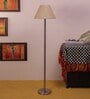 Electa Beige Jute Shade Club Floor Lamp With Steel Base