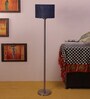 New Era Blue Jute Drum Designer Steel Floor Lamp For Home Decor