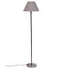 Grey Cottan Fabric Shade Club Floor Lamp With Steel Base