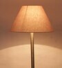 Grey Cottan Fabric Shade Club Floor Lamp With Steel Base