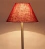 New Era Maroon Jute  Conical  Designer Steel Floor Lamp For Home Decor