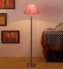 New Era Pink Jute  Conical  Designer Steel Floor Lamp For Home Decor