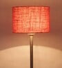 New Era Pink Jute Drum Designer Steel Floor Lamp For Home Decor