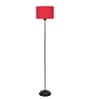 Hazel Red Cottan Fabric Shade Club Floor Lamp With Iron Base