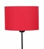 Hazel Red Cottan Fabric Shade Club Floor Lamp With Iron Base