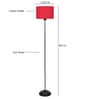 Hazel Red Cottan Fabric Shade Club Floor Lamp With Iron Base