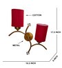 Dual wall mounted gold lamp with Red Cotton Shade