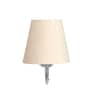 Off White Cotton Wall Mounted Lamp with Steel Base