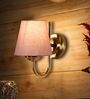 Grey cotton Wall mounted Lamp Steel Base