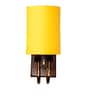 Yellow Cotton Elegant wall lamp with wood & metal base and fabric shade. Perfect