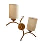 Dual wall mounted gold lamp with off-white Cotton Shade