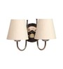 Dual Off White Cotton Wall Mounted Lamp with Steel Base