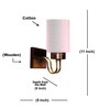 Grey Cotton Premium wall lamp with wood & metal frame and fabric shade. Ideal