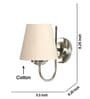 Off White Cotton Wall Mounted Lamp with Steel Base