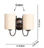 Dual Off White Cotton Wall Mounted Lamp with Steel Base