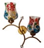 Dual wall mounted gold lamp with Multicolor Mosaic Glass