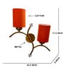 Dual wall mounted gold lamp with Orange Cotton Shade