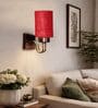 Maroon Jute Designer wood & metal wall lamp Ideal