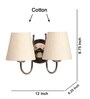 Dual Off White Cotton Wall Mounted Lamp with Steel Base