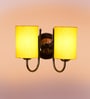Dual Yellow cotton Wall mounted Lamp Steel Base