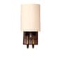 Off-white Cotton Handcrafted wood & metal wall lamp with fabric shade. Perfect