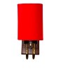 Red Cotton Modern wall lamp with wood & metal frame and fabric shade. Great