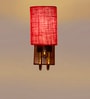 Maroon Jute Designer wood & metal wall lamp Ideal
