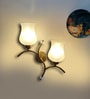 Dual wall mounted gold lamp with Milky Glass